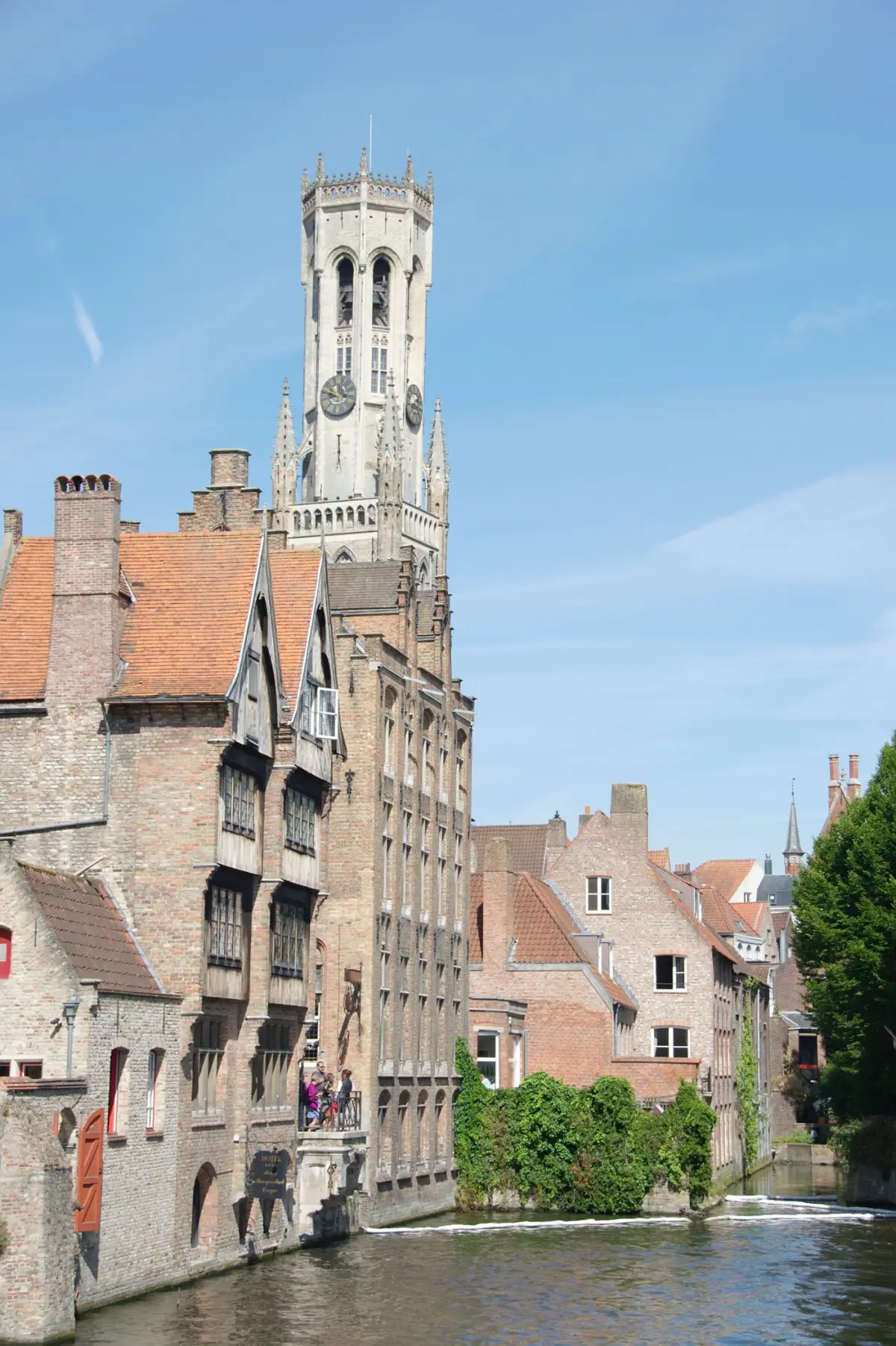 The Belfry of Bruges seen from the Rozenhoedkaai