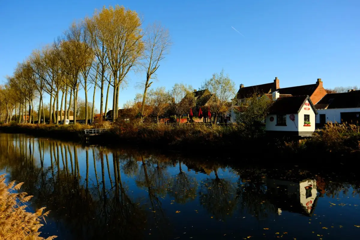 A waterside café along the Damme Canal in Damme