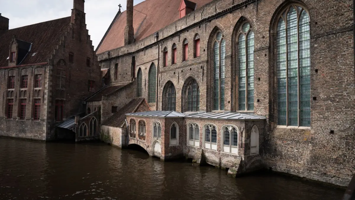 Saint John's Hospital seen from the canal in Bruges